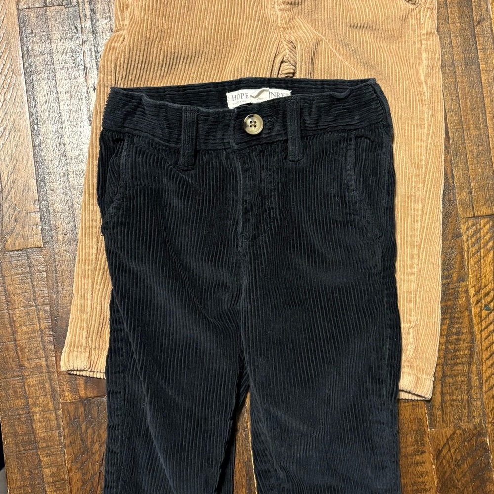 Hope & Henry Kids Corduroy Trousers - Black and Tan